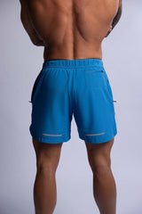 HARD HITTERS MEN'S PRO-TECH PERFORMANCE SHORTS MYKONOS BLUE LARGE - Side View