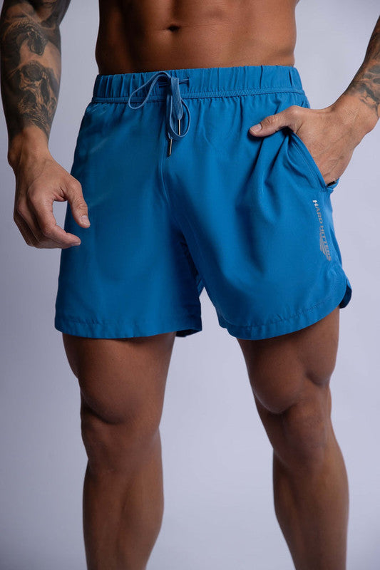 HARD HITTERS MEN'S PRO-TECH PERFORMANCE SHORTS MYOKONOS BLUE MEDIUM