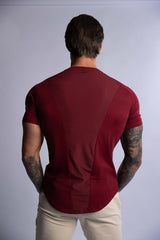 HARD HITTERS RAGLAN CREW TEE BURGUNDY SMALL - Front View