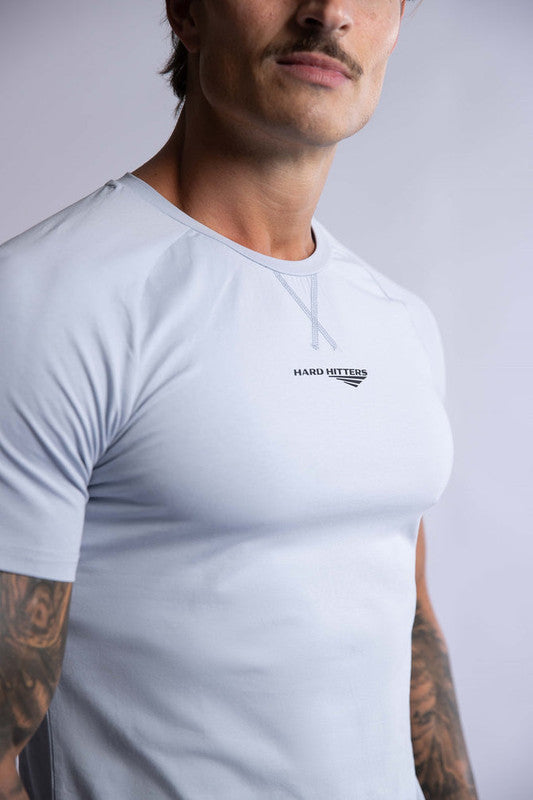 HARD HITTERS RAGLAN CREW TEE STEEL BLUE X-LARGE