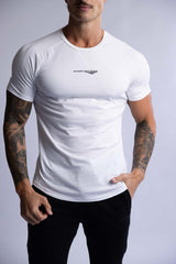 HARD HITTERS RAGLAN CREW TEE WHITE MEDIUM - Front View