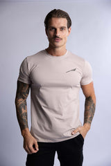 HARD HITTERS SLIM FIT COTTON TEE TAUPE LARGE