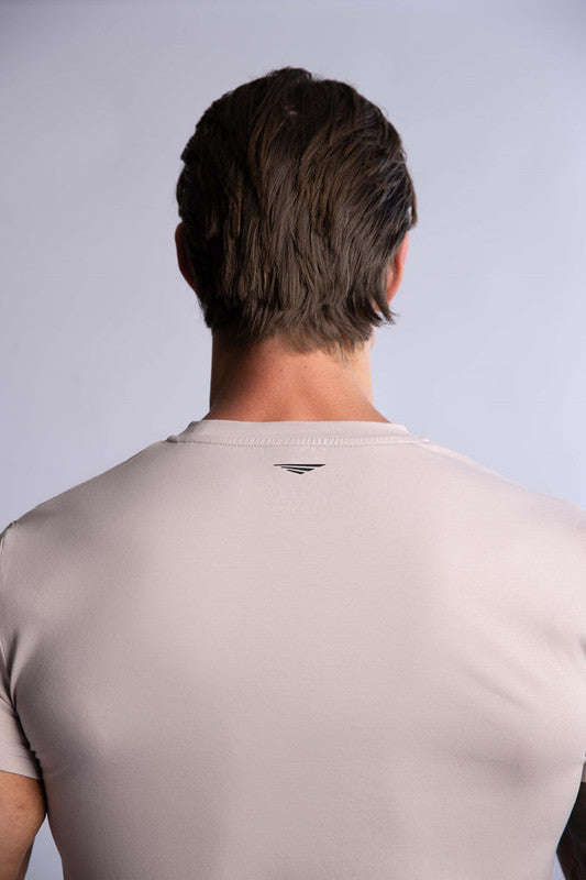 HARD HITTERS SLIM FIT COTTON TEE TAUPE LARGE