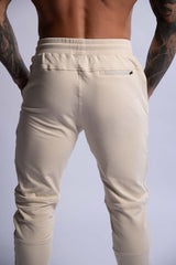 HARD HITTERS SLIM FIT TERRY JOGGERS BEIGE MEDIUM - Side View