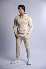 HARD HITTERS SLIM FIT TERRY JOGGERS BEIGE X-LARGE - Front View