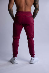 HARD HITTERS SLIM FIT TERRY JOGGERS BURGUNDY MEDIUM - Side View