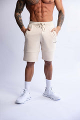 HARD HITTERS SLIM FIT TERRY SHORTS BEIGE MEDIUM - Front View