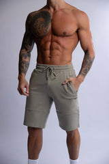 HARD HITTERS SLIM FIT TERRY SHORTS SAGE MEDIUM