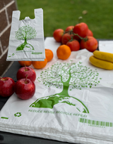 Reusable Carry Bags Eco Plastic Bags Wholesale Printed Large (500 Pcs) - Side View