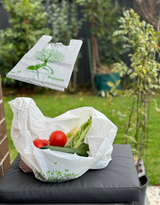 Reusable Carry Bags Eco Plastic Bags Wholesale Printed Large (500 Pcs) - Top-Down View