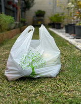 Reusable Carry Bags Eco Plastic Bags Wholesale Printed Carry Bag Small (1000 Pcs), Wholesale White Color - Close-Up Angle