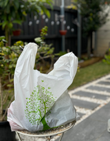Reusable Carry Bags Eco Plastic Bags Wholesale Printed Carry Bag Medium (700 Pcs) Wholesale White Color - Low Angle