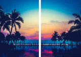 Sea View 3D Printing Blockout Curtains 2x131x160cm PINCH PLEAT Fabric Seascape - Side View
