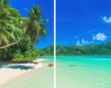 Sea View 3D Printing Blockout Curtains 260x213cm PINCH PLEAT Fabric Seascape - Side View