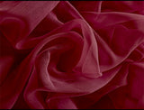 2 Sheer Voile Curtains 544cm wide 230cm long + 30 Pinch Pleat Hooks Wine Red New - Front View