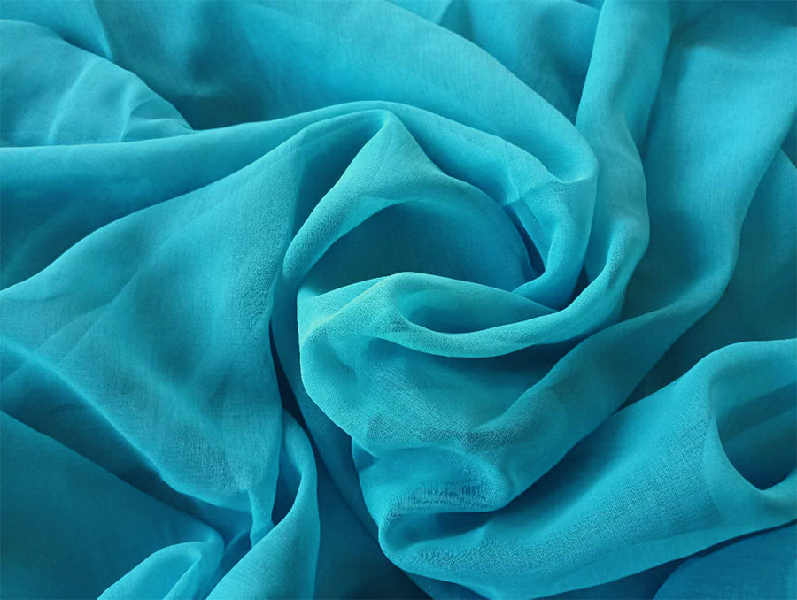 2 Sheer Voile Curtains 544cm x 230cm Drop+Hooks Pinch Pleat + Hooks, Lake Blue