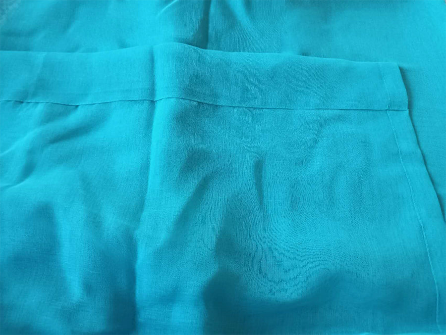 2 Sheer Voile Curtains 544cm x 230cm Drop+Hooks Pinch Pleat + Hooks, Lake Blue