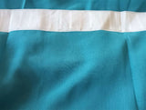 2 Sheer Voile Curtains 544cm x 230cm Drop+Hooks Pinch Pleat + Hooks, Lake Blue - Top-Down View