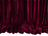Long 4-Way Stretch Velvet Curtains 600x265cm with 30 hooks Pinch Pleat Burgundy - Front View