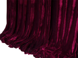Long 4-Way Stretch Velvet Curtains 600x265cm with 30 hooks Pinch Pleat Burgundy - Side View