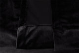 Large Thick Velvet Blockout Curtains 560x 230cm PINCH PLEAT 2 panel+Hooks Black - Rear View