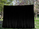 Large Thick Velvet Blockout Curtains 600x 270cm PINCH PLEAT 2 panel+Hooks Black - Front View