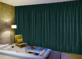 Large Thick Faux Mink Velvet Curtains 270x 230cm+15 Hooks Pinch Pleat, Green,New