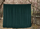 Large Thick Faux Mink Velvet Curtains 270x 230cm+15 Hooks Pinch Pleat, Green,New - Front View