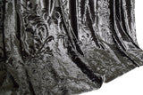 Large Thick Velvet Curtains Stunning Flocking 580x270cm+Hook Pinch Pleat Silver Grey - Top-Down View