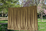 Large Thick Velvet Curtain Stunning Flocking 560x230cm+30Hooks Gold - Front View