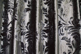Large Thick Velvet Curtains Stunning Flocking 580x270cm+Hook Pinch Pleat Silver Grey - Side View