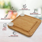 Elegant 9-Piece Bamboo Cheese and Charcuterie Set with Hidden Drawer and Free Shipping - 45-Degree Angle