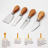 Minnie 5-Piece Round Bamboo Charcuterie Board Set with Hidden Knife Storage - 22cm Free Shipping - Rear View