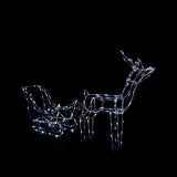 Solar-Powered Illuminated Reindeer Sleigh - 145 cm