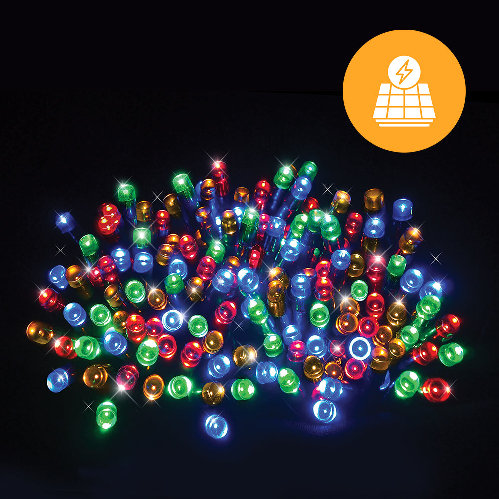 500 LED Solar Fairy Lights - Available in Cool White, Multicolor, RWG, and Warm White