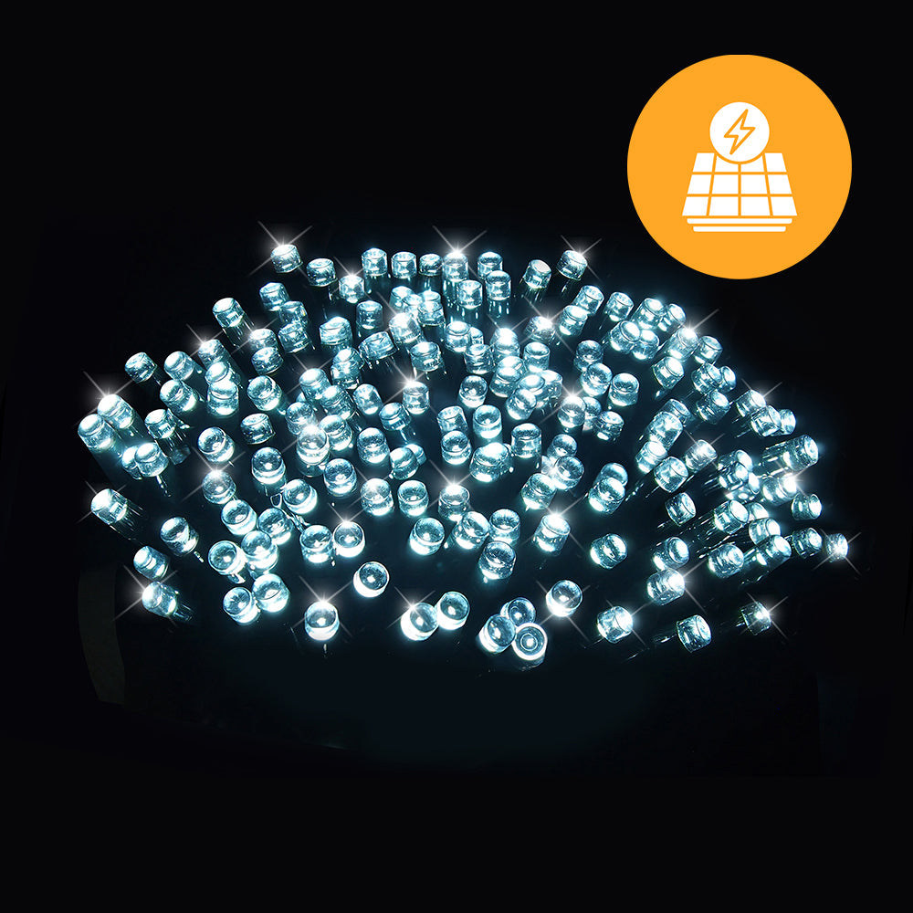 500 LED Solar Fairy Lights - Available in Cool White, Multicolor, RWG, and Warm White