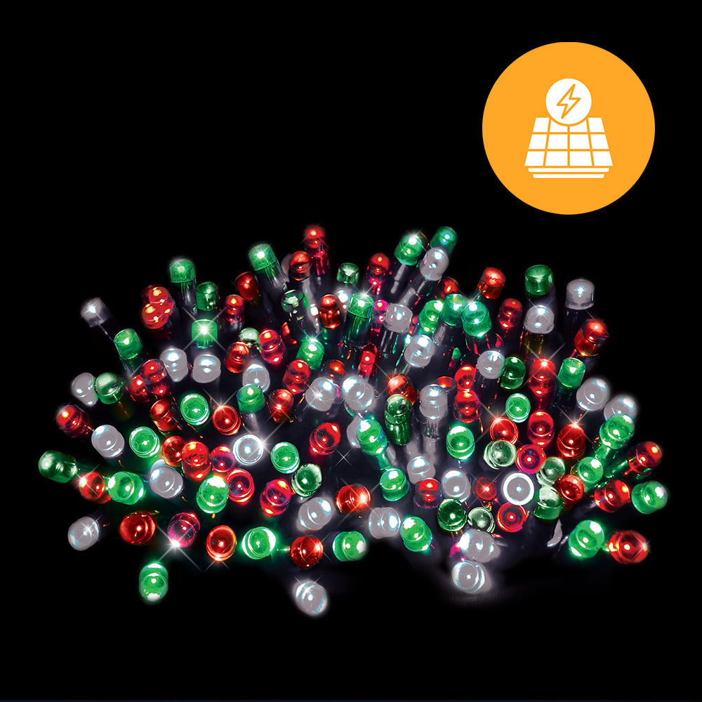 500 LED Solar Fairy Lights - Available in Cool White, Multicolor, RWG, and Warm White