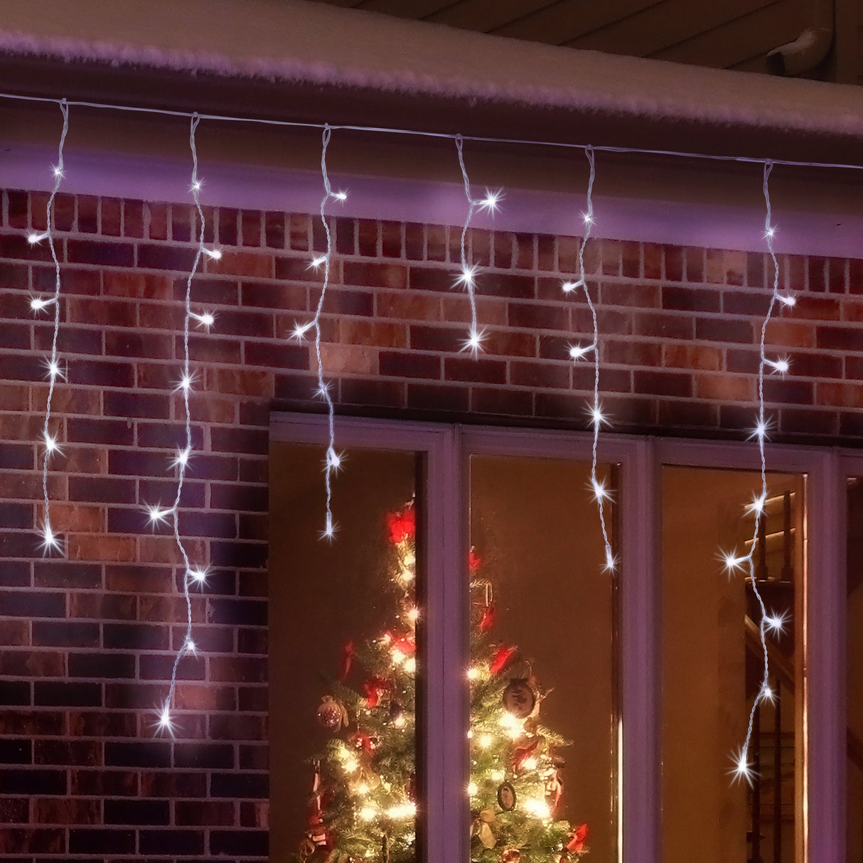960 LED Snowing Icicle Lights ? Four Enchanting Color Variations: Blue & White, Cool White, Multicolor, Warm White