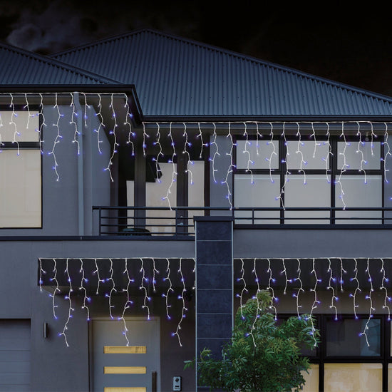 960 LED Snowfall Icicle Lights ? Available in 4 Vibrant Colors ? Cool White