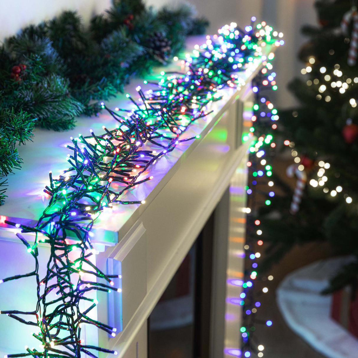 2000 LED Cluster Lights - 29m Length Available in Cool White, Warm White, and Multicolor