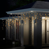 300 LED Color-Changing Icicle Lights - Warm White Option Available - Low Angle