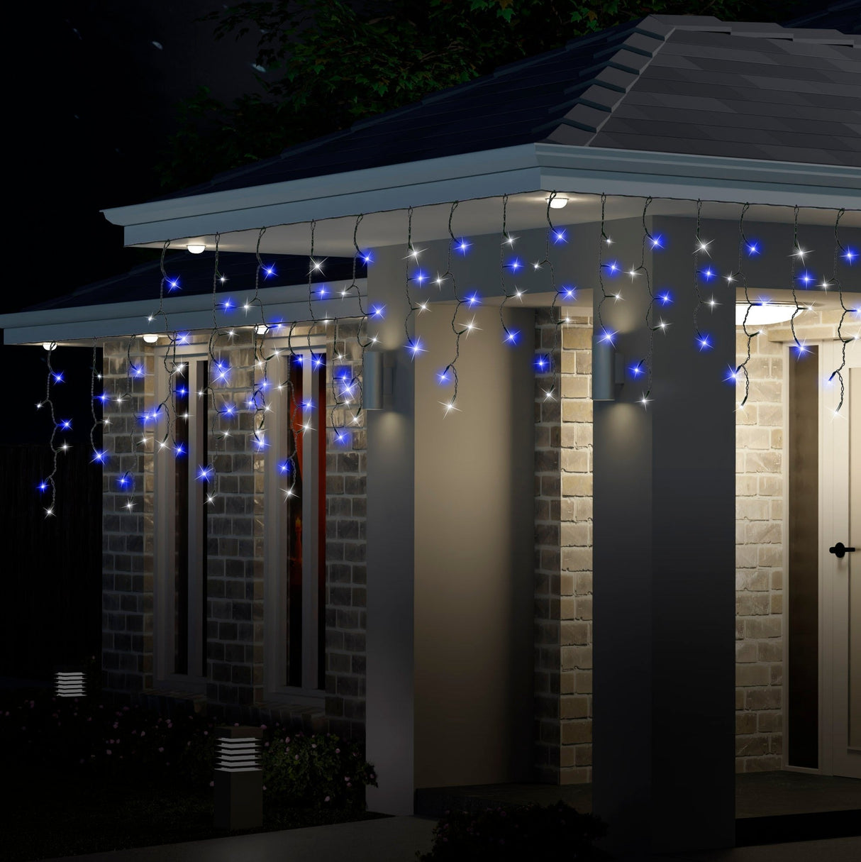 300 LED Color-Changing Icicle Lights - Warm White Option Available