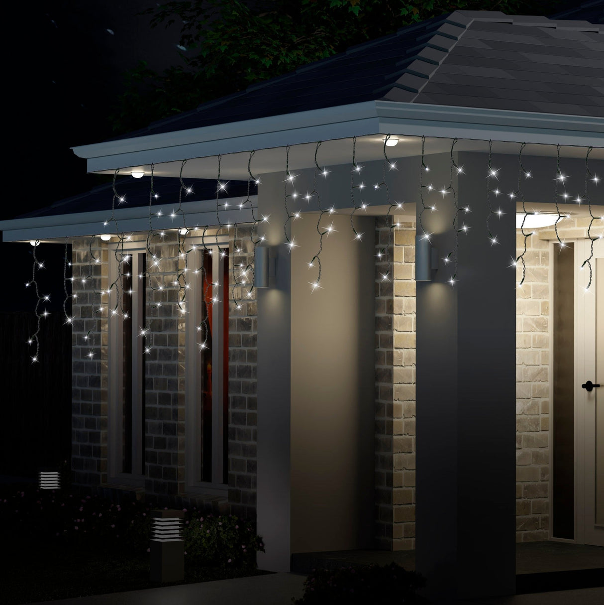 300 LED Color-Changing Icicle Lights - Warm White Option Available