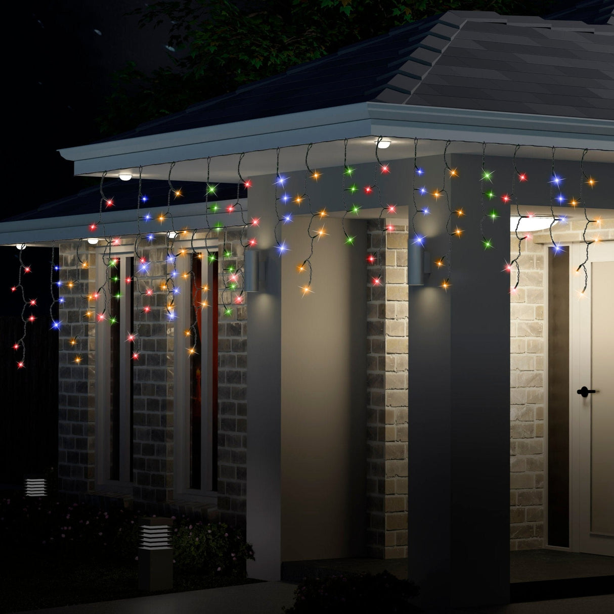 300 LED Color-Changing Icicle Lights - Warm White Option Available