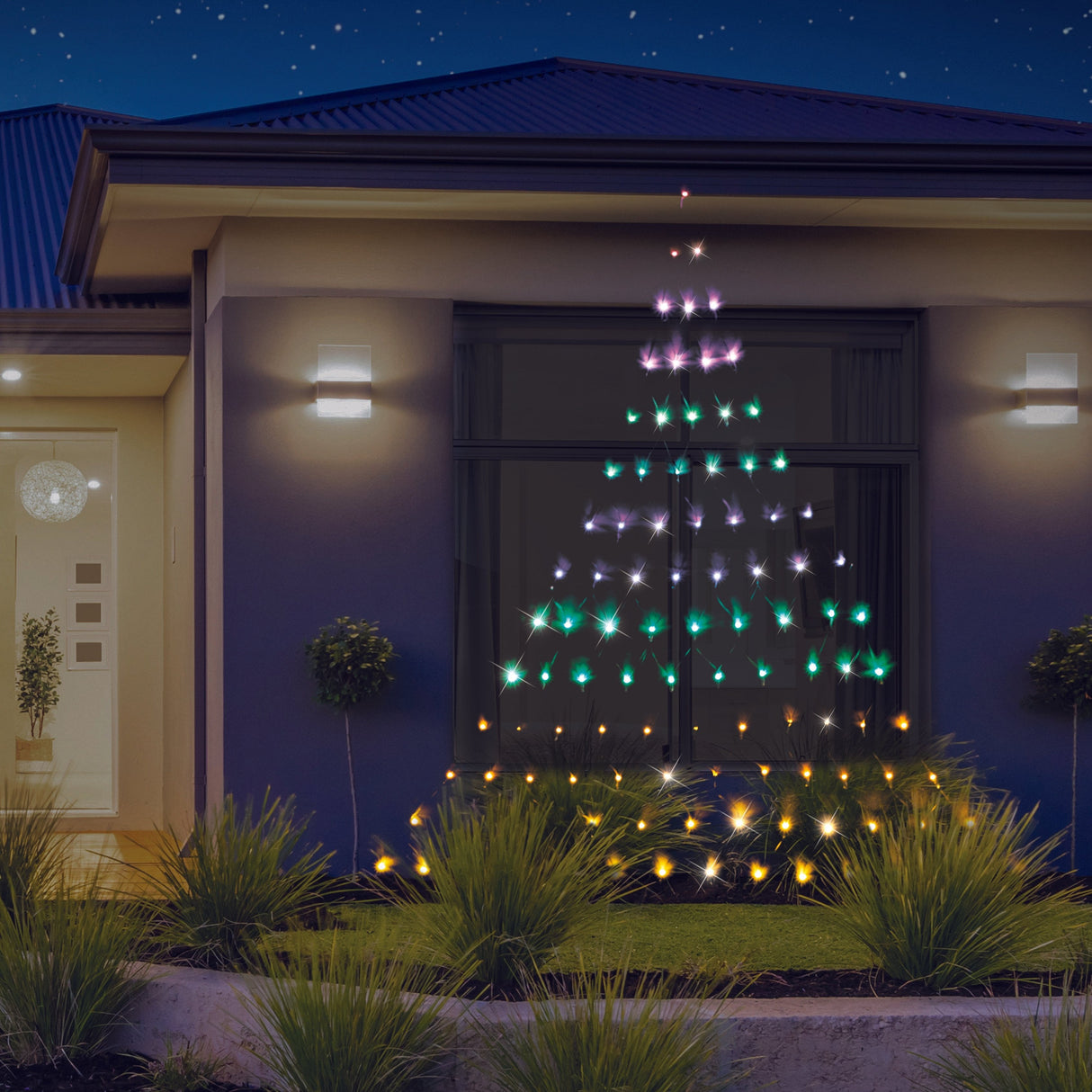 Rainbow LED Holiday Tree Net Lights