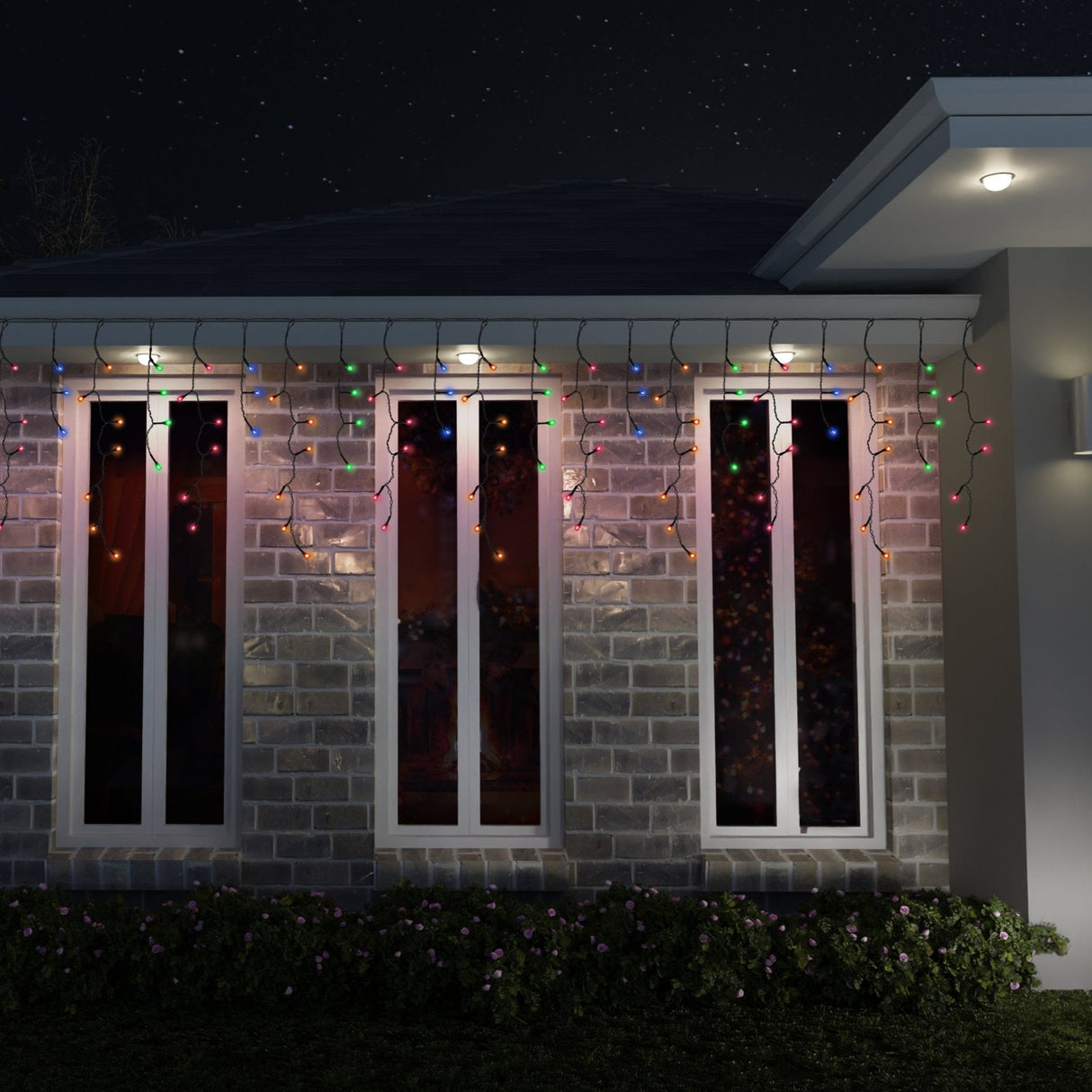 Solar-Powered 200 LED Magical Icicle String Lights – 3.9m x 33cm, Available in Cool White, Multicolor, and Warm White