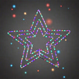 3-in-1 Starry LED Ropelight - Warm, Cool, and Multicolor Flashing Options - Rear View