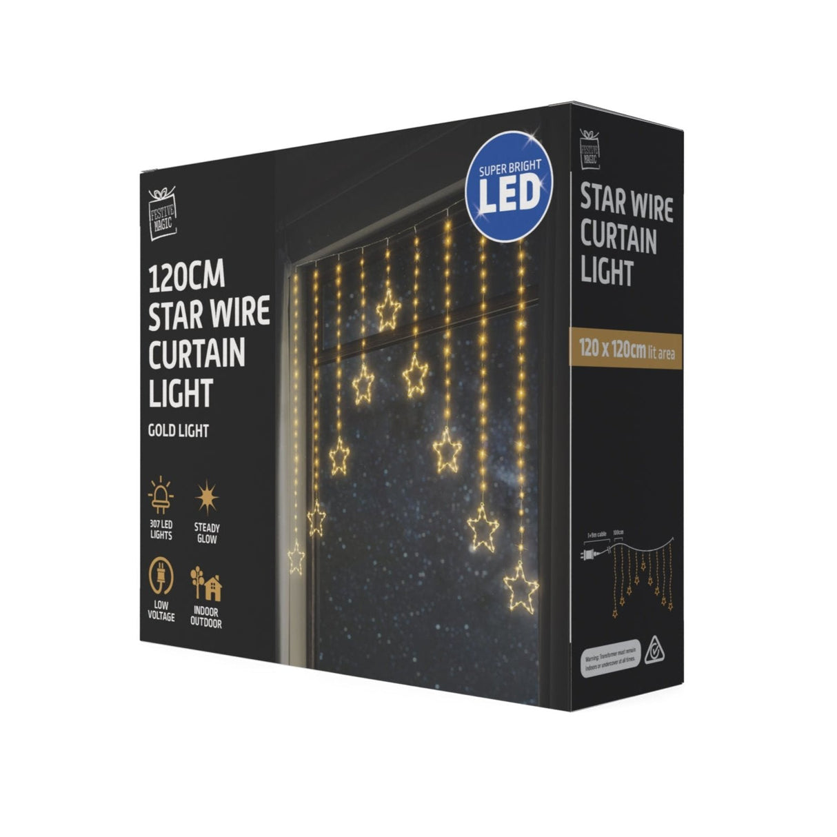Celestial Gold LED Star Curtain Lights for Enchanting Decor