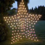 Colorful Solar Star Net LED Fairy Lights – 150 Bulbs, 150cm - Front View