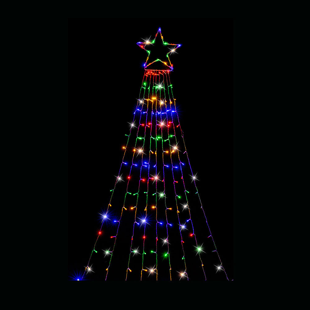 Enchanting Multi-Color LED Star Cascade Garden Lights - 3.5m Length
